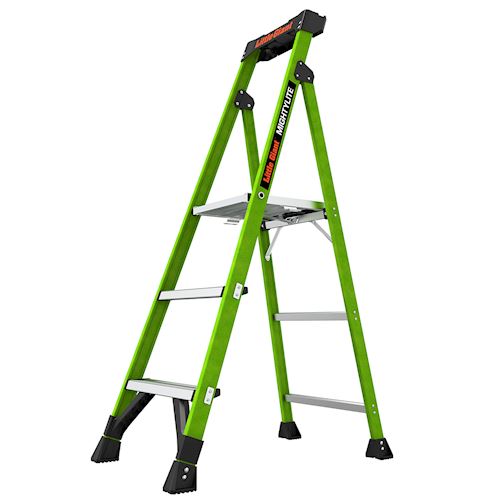 Little Giant Flip-N-Lite 5' Aluminum, Platform 3 Step Ladder, 300 lbs  Rated, Type 1A